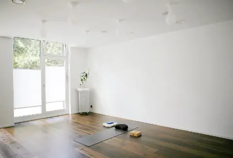 The main studio room at Remedy, set up for bodywork.
